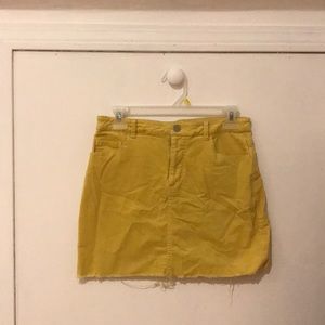 yellow corduroy forever 21 skirt